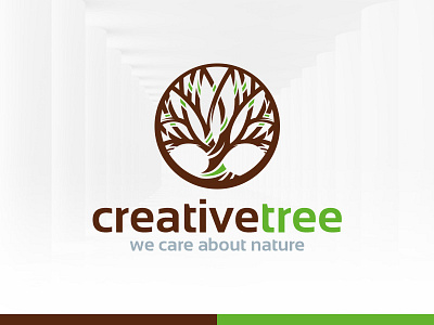 Creative Tree Logo Template branches brown green growing logo template tree vector