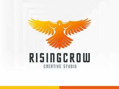 Rising Crow Logo Template bird crow logo rising template vector