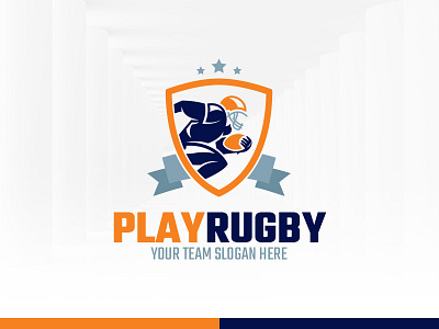 Play Rugby Logo Template badge club crest football logo rugby shield team template vector