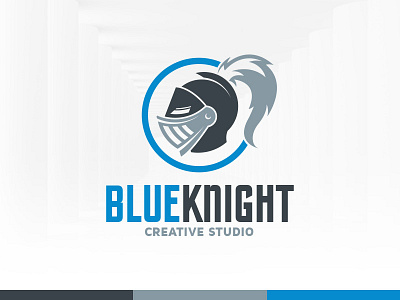 Blue Knight Logo Template ancient creative design helmet knight logo template vector