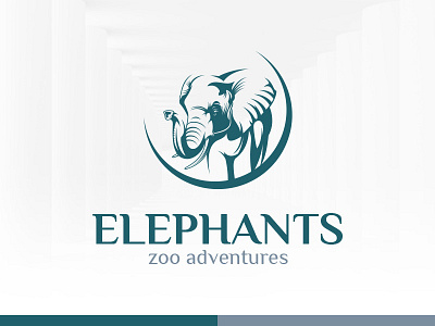 Elephants Logo Template animal elephant eps logo psd template vector wild zoo