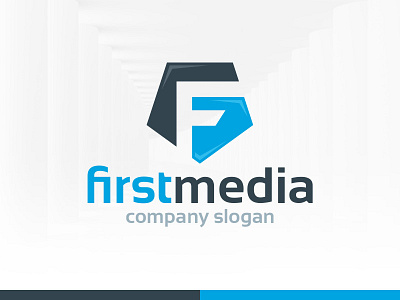 First Media Letter F Logo f letter logo polygon psd template vector