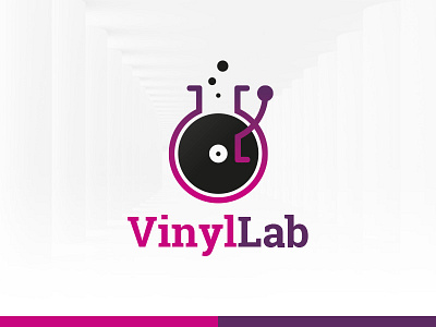 Vinyl Lab Logo Template dj lab logo music record science template vector vinyl