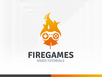 Fire Games Logo Template controller fire flame game logo template vector