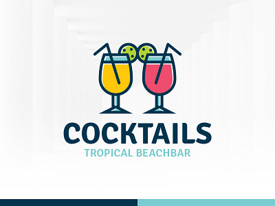 Cocktails Logo Template bar beach cocktail drink logo template tropical vector