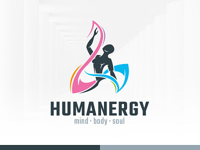 Human Energy Logo Template dance dynamic energy human logo moves psd template vector