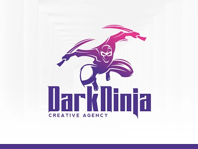 Dark Ninja Logo Template dark design logo ninja psd template vector