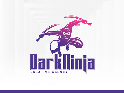 Dark Ninja Logo Template dark design logo ninja psd template vector