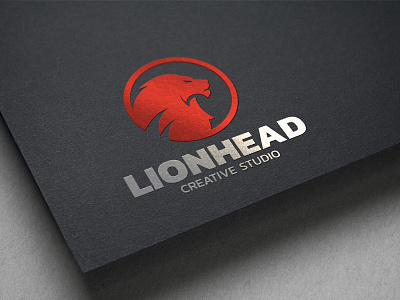 Lion Head Logo Template head lion logo psd red template vector