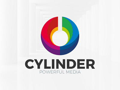 Cylinder Logo Template 3d business colorful cylinder logo rainbow template vector