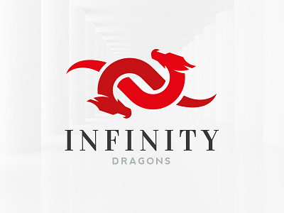 Infinity Dragons Logo Template dragon dragons eps infinity logo psd template twins vector