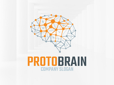 Proto Brain Logo Template brain connection logo polygon prototype sale template vector