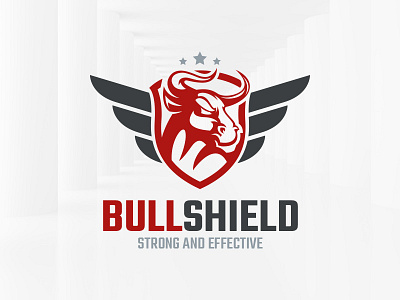 Bull Shield Logo Template bull crest head logo shield template vector