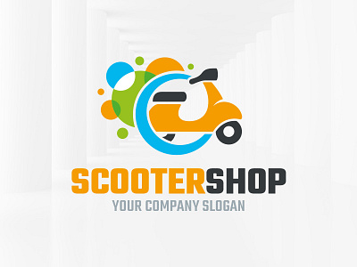 Scooter Shop Logo Template logo sale scooter shop store template vector