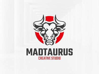 Mad Taurus Logo Template bull head logo print taurus template vector web