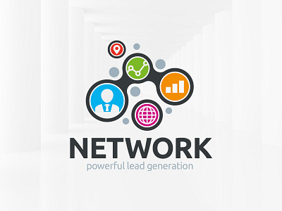 Network Logo Template business chart logo metrics network online template vector