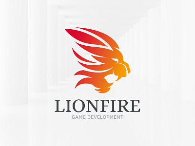 Lion Fire Logo Template