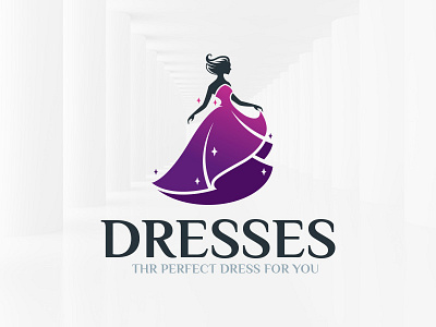 Dresses Logo Template dance dress fairytale logo magic template vector wedding woman