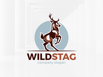 Wild Stag Logo Template animal deer logo stag template vector wild