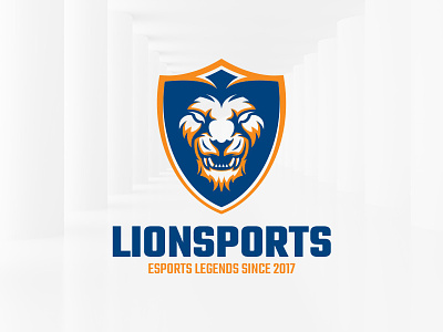 Lion Sports Logo Template design head lion logo shield sports template vector