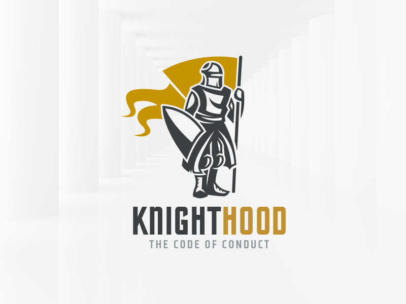 Knighthood Logo Template sale print illustration vector template logo flag shield knight