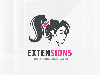 Extensions Hair Salon Logo beauty extensions hair logo sale salon vector woman