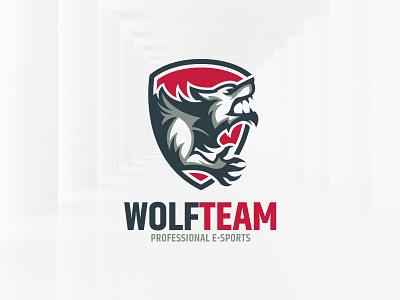 Wolf Team Logo Template creature logo sale shield template vector werewolf wolf