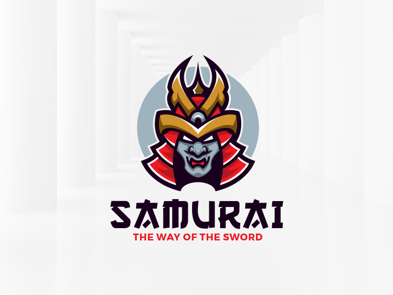 Samurai Logo Template template logo illustration vector helmet head samurai