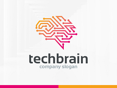 Tech Brain Logo Template brain connection digital logo mind tech template vector