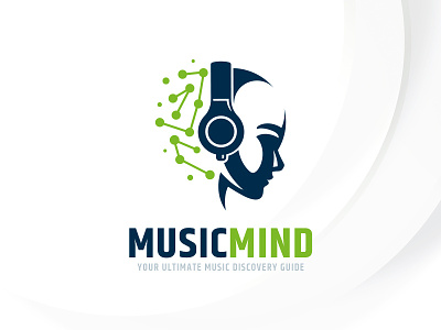 Music Mind Logo Template dj head headphone logo mind music sound template