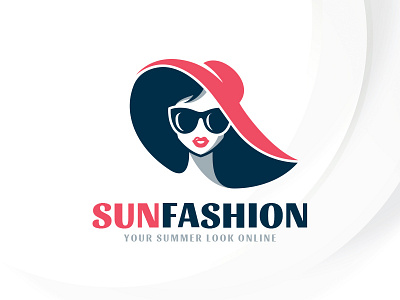 Summer Fashion Logo Template fashion hat logo retro sale summer sun template woman