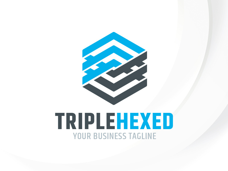 Triple Hexagon Logo Template triple envato sale psd vector template logo hexagon