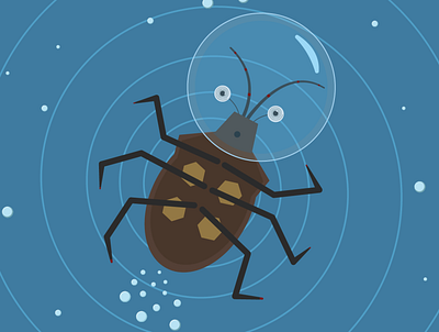 Bug bug character design flat illustration insect minimal vector