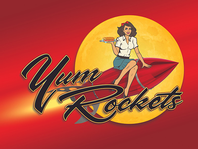 Yum Rockets 3d 3d modeling design font font design illustration logo logodesign vector