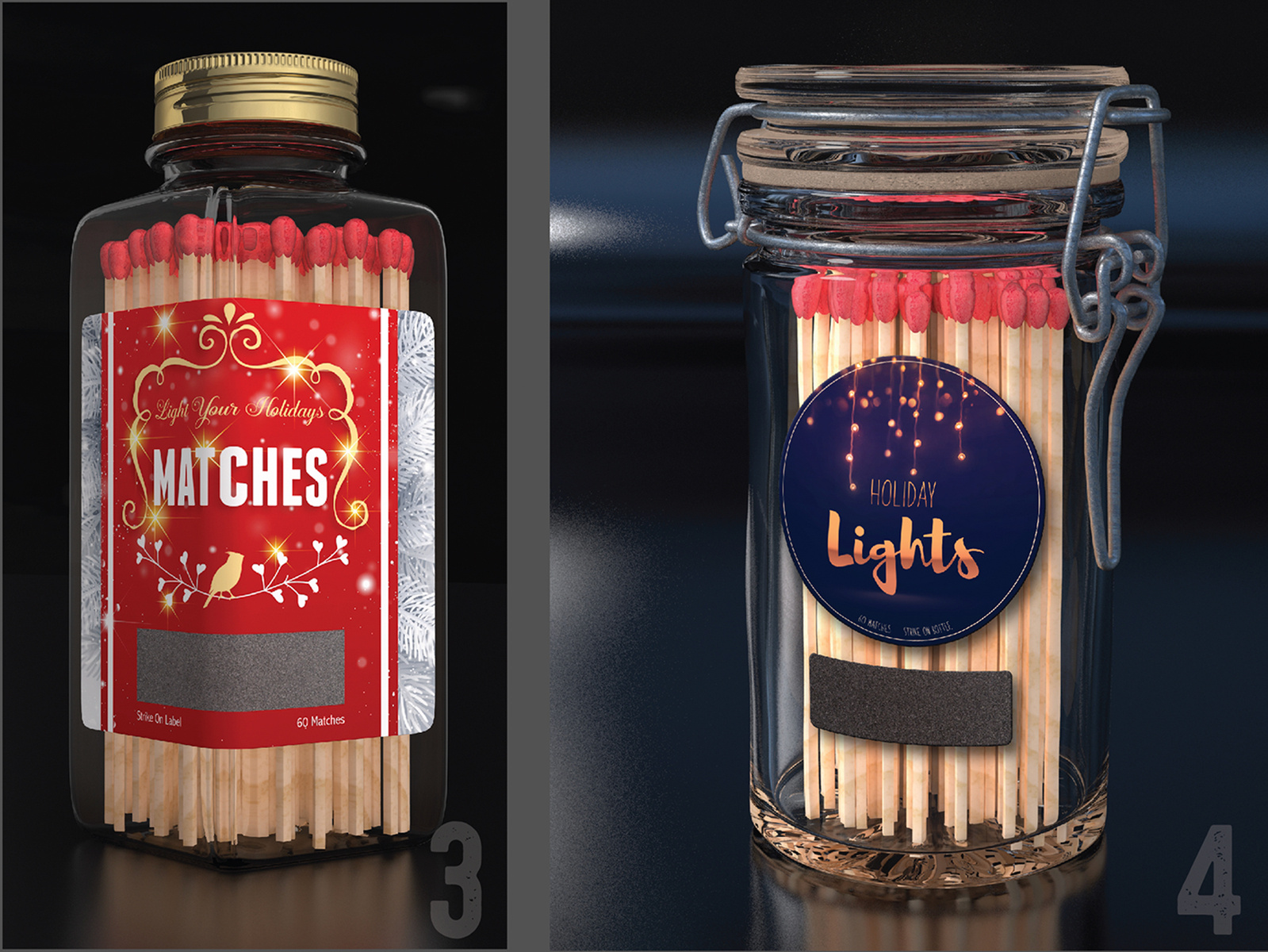 Holiday Matches 3d by Jeff Farmer on Dribbble