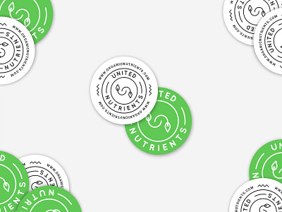 White & Green Stickers badge circle green logo logo design organic sticker stickers