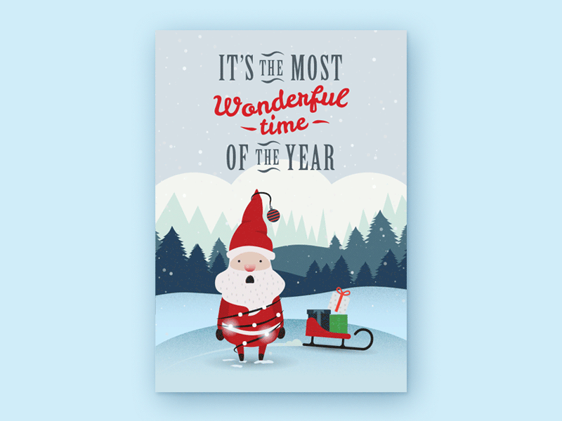 Santa Christmas Card card christmas december funny santa santa claus sleigh snow