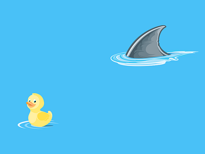 Run Duck Run blue duck facebook illustrator mac mobile photosop sea shark wave web yellow