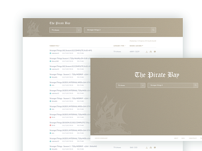 PirateBay Redesign challenge clean piratebay redesign ui ux website