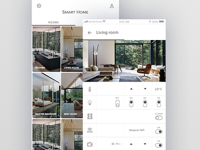 Smart Home app clean home light mobile smart ui ux