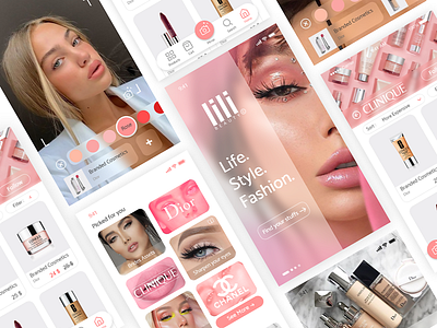 lili Beauty App adobexd cosmetics girls model ui