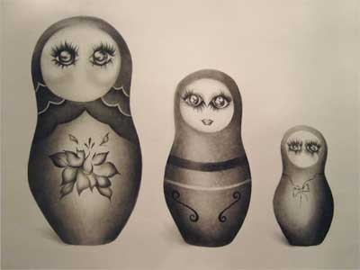 Matryoshka! art babushka childrens dolls drawing illustration matryoshka sketch