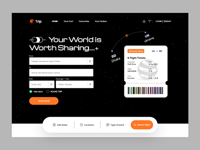 Flight Ticket Booking Web Design Concept agency aircraft airline airplane airport boarding pass booking cards design flight flight ticket home page landing landing page landingpage ticket ticket design web page website design