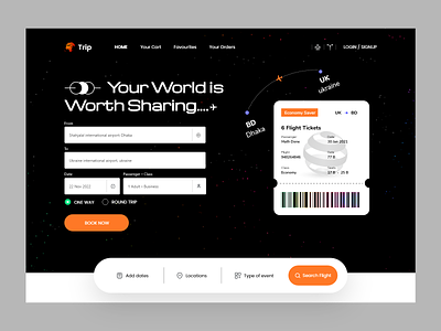 Flight Ticket Booking Web Design Concept
