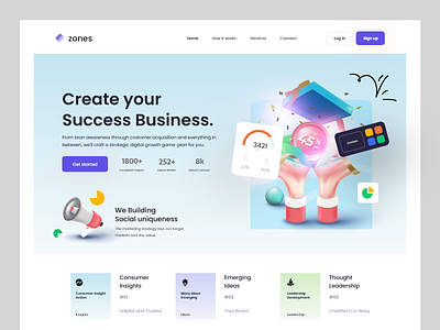 Agency landing page agency business company corporate design home page interface landing landing page marketing promotion web page website design