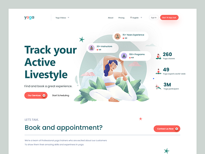 Yoga Landing Page - Meditation Website exercise fitness gym health home page landing landing page landingpage meditation sport web page website design wellness workout zen