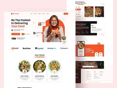 Food Delivery Landing Page 🍕 cooking delivery food food and drink food delivery food delivery app landing landing page landingpage order restaurant web page website design