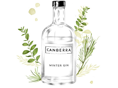 // The Canberra Distillery - Winter Gin // blackandwhite digital illustration digitalart drawing graphite illustration product icon sketch