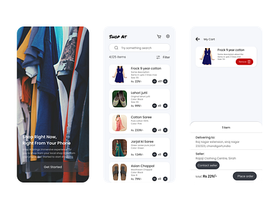 Shopping app ui