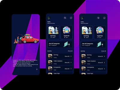 Driver Booking & Daily activity activity amazing design animation app design dashboard design illustration iphone logo mobile app design mobile application mobile ui motion popular trend trending ui ui ux ui design